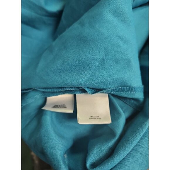 Anne Klein Women's Cotton Midi Sun Dress with Sash Calypso Blue New - Picture 5 of 9